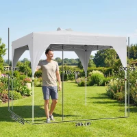 Outsunny Carpa Plegable Pop-up 3x3 m con Bloqueo Central Altura Ajustable Bolsa Transporte con Ruedas y Sacos de Arena Gris(m-3)