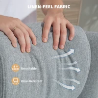 HOMCOM Obrotowy Fotel Tapicerowany z Podnóżkiem, Z Opuszczanym Oparciem, Fotel z Podłokietnikami do Salonu, Sypialni, Szary(m-6)