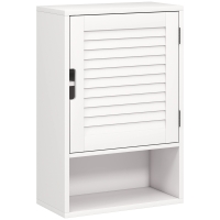 HOMCOM Badezimmerschrank Hängeschrank Wandschrank Badschrank mit 1 Tür, verstellbaren Ablagen 40 x 20 x 60 cm Weiß