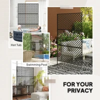 Parawan 3-częściowy 122x198 cm, wolnostojący, czarny(m-6)