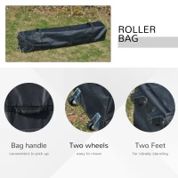 Outsunny Tuinpaviljoen vouwpaviljoen pop-up partytent tuintent incl. haringen zwart(m-7)