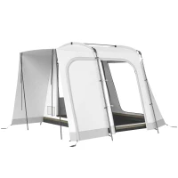 Outsunny Tienda trasera para 2-4 personas, 320 x 280 x 205 cm 2 en 1 tienda para coche impermeable tipo túnel con 4 puertas ventana lona de suelo(m-1)