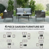 Zestaw mebli ogrodowych dla 4 osób, sofa 2-osobowa, wodoodporne(m-4)
