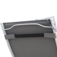 Outsunny Sdraio da Giardino Pieghevole con Materassino e Cuscino, Schienale con 7 Reclinazioni, 137x63.5x100.5cm, Grigio(m-8)