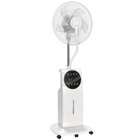 HOMCOM 16" Pedestal Fan with Water Mist Spray Humidifying Misting Fan, White(m-1)