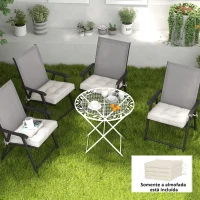 Outsunny Conjunto de Almofadas para Cadeiras de Jantar 42x42x5 cm Jogo de 4 Peças Almofadas para Cadeiras de Jardim Impermeáveis Creme(m-2)