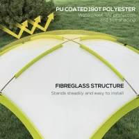 Outsunny Campingtent tuintent feesttent partytent zonwering glasvezelstang(m-4)
