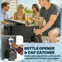 Outsunny Carrinho refrigerado com prateleira, dreno, rodas e design preto(m-4)