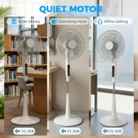 HOMCOM Three Mode Pedestal Fan, with Insect Repellant Box and LED Panel - White(m-4)