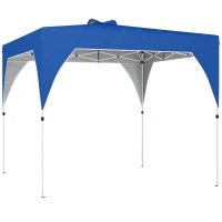 Outsunny Carpa Plegable Pop-up 3x3 m con Bloqueo Central Altura Ajustable Bolsa Transporte con Ruedas y Sacos de Arena Azul(m-1)