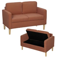 Sofa 2-osobowe z podłokietnikami, schowek, pomarańczowe(m-11)