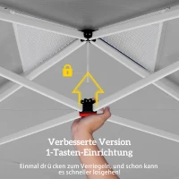 Outsunny Pavillon 3x3m, wasserabweisend Stabil Pop-up Faltpavillon mit Tasche verstellbarer Höhe, UV Schutz 50+, Dunkelgrau(m-5)