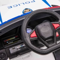 HOMCOM 12V Electric Car for Kids, Ride on Police Car with 2 Motors, Remote Control, Siren Flashing Lights, Suspension, USB, Auxiliary Wheels, Pull handle, for 3-6 Years, White(m-13)