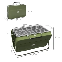 Outsunny Metal Suitable-Style Portable BBQ Grill - Green(m-3)