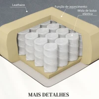 HOMCOM Poltrona Relax Reclinável Elétrica Elevatória com 8 Pontos de Massagem Aquecimento Lombar Revestida em Couro Sintético Cinzento(m-8)