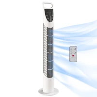 HOMCOM Tower Fan Oscillating 3 Speeds 3 Winds 40W w/ RC Timer Quiet - White(m-10)