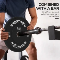 SPORTNOW Zestaw 2 talerzy obciążeniowych, 2 x 10 kg, gumowe talerze do sztangi olimpijskiej z otworem Ø 50 mm, czarne(m-5)