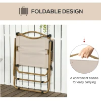 Outsunny Fotel campingowy 2 szt. składany, stalowa rama, khaki(m-5)