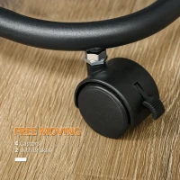 HOMCOM Wózek kuchenny z 4 poziomami, kosze z siatki, górna półka, obrotowe kółka, czarny(m-6)