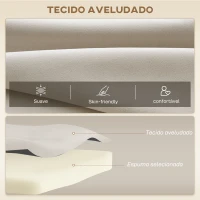 HOMCOM Sofá Cama Sofá Convertível em Cama de 2 Lugares Dobrável com Encosto Ajustável em 5 Níveis e 2 Almofadas 102x73x81 cm Bege(m-6)