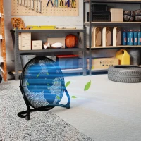 HOMCOM 20" Metal Floor Fan with Tilting, High Velocity, 3 Speed, Portable Gym Fan for Home Office, Black(m-9)