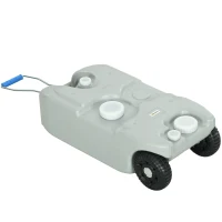 Outsunny Abwassertank, 40L, rollbar, mit Schlauch, sprintzfrei, HDPE, 37x23x80cm, Grau(m-1)