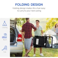 Outsunny - 2 szt Składane krzesło ogrodowe z regulowanym oparciem i podłokietnikami, krzesło kempingowe na taras i balkon, wytrzymałe do 120 kg, kolor czarny Oxford(m-4)