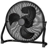 HOMCOM 20" Metal Floor Fan with Tilting, High Velocity, 3 Speed, Portable Gym Fan for Home Office, Black(m-11)