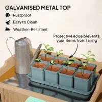 Outsunny Skrzynia ogrodowa, drewniana, z blatem roboczym, żółta(m-5)