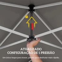 Outsunny Tenda Dobrável 2,4x2,4 m Pop-up UPF50+ Bloqueio Central Altura Ajustável Bolsa de Transporte Sacos de Areia Bege(m-5)