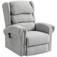 HOMCOM Velvet-Feel Electric Riser Recliner Chair - Grey(m-11)