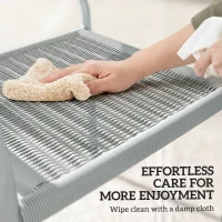 Outsunny Stackable Garden Chairs Set of 4, Rattan Effect Outdoor Dining Chairs, Light Grey(m-8)