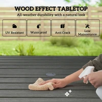 Outsunny 5 Pieces Outdoor Dining Set for 4, Garden Table and Stackable Chairs with Breathable Mesh Seat and Parasol Hole, Grey(m-4)