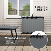 Outsunny Leżak ogrodowy składany z poduszką i kieszenią boczną(m-5)