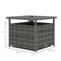 Outsunny Outdoor Rattan Wicker Coffee Table w/ Umbrella Hole Suitable for Garden Garden(m-3)