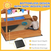 Piaskownica z dachem, drewniana, dla 3-7 lat, zielona(m-5)