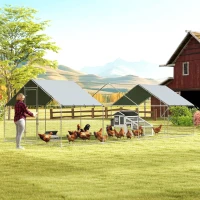 PawHut Coteț de Exterior Mare din Oțel Galvanizat 6,8x3x1,9 m 20,4 m² cu Acoperire Din Țesătură Oxford și Încuietoare Argintiu(m-2)