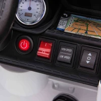 HOMCOM 12V Electric Car for Kids, Ride on Police Car with 2 Motors, Remote Control, Siren Flashing Lights, Suspension, USB, Auxiliary Wheels, Pull handle, for 3-6 Years, White(m-14)