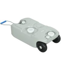 Outsunny Serbatoio per Acqua da Campeggio 40L con Ruote e Maniglia Regolabile, Tubo e Rubinetto Inclusi, Grigio