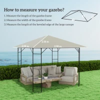 Outsunny 3 x 3(m) Gazebo Canopy Replacement, for 01-0867 - Grey(m-3)