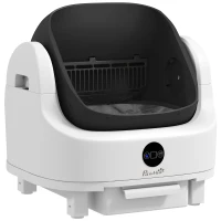 PawHut Litière chat autonettoyante bac à litière pour chat automatique ouvert isolation des odeurs/protection de sécurité blanc(m-12)