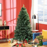 HOMCOM Sapin de Noël Artificiel 180 cm Arbre de Noël avec support en acier pliable, 1061 branches, décoration de Noël, vert(m-10)