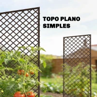 Outsunny Conjunto de 3 Treliças de Jardim em Vime Suportes para Plantas Trepadeiras com Topo Plano 43x112 cm Marrom(m-5)
