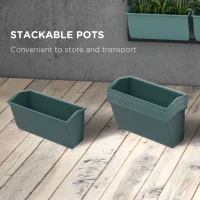 Outsunny Stolik na kwiaty z 8 skrzynkami do sadzenia, stosowalny, odporny na warunki atmosferyczne, 52,5 x 14 x 90 cm, Szary + Czarny(m-7)