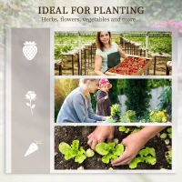 Outsunny 3 Tier Garden Planters with Trellis for Vine Climbing, Wooden Raised Beds, 95x95x110cm, Natural Tone(m-7)