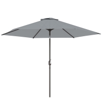 Outsunny Parasol de Jardín Parasol de Exterior Inclinable 3x3 m Gris