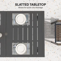 Stół ogrodowy 150x90cm, stalowy, z otworem na parasol(m-6)
