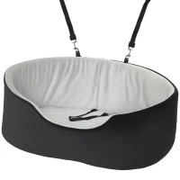 PawHut Asiento de Coche para Perros Pequeños y Medianos de hasta 15 kg con Funda Extraíble y Lavable Base Antideslizante Negro(m-10)