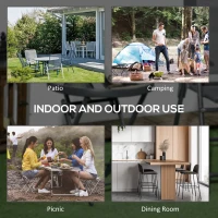 Outsunny Stolik pomocniczy na zewnątrz, 2 sztuki stolik ogrodowy, Składany stolik kempingowy z drewna, Stolik do ogrodu, balkonu, Teak, 45 x 45 x 45 cm(m-6)