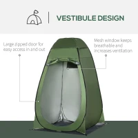 Outsunny Namiot prysznicowy, zewnętrzna przebieralnia, składany, z torbą transportową, 126 x 124 x 189 cm, ciemnozielony(m-4)